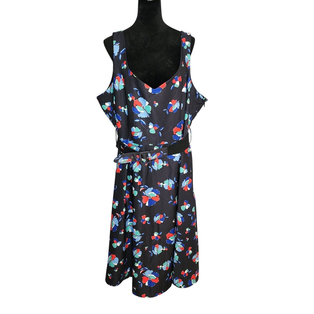 New w/tag CITY CHIC Size 24 Cobalt Blue Sweet Poppy Belted Fit & Flare Dress